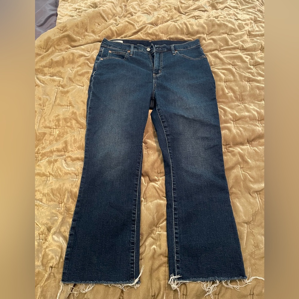 GAP Dark Blue Flare Kick Fit High Rise  Women's Jeans